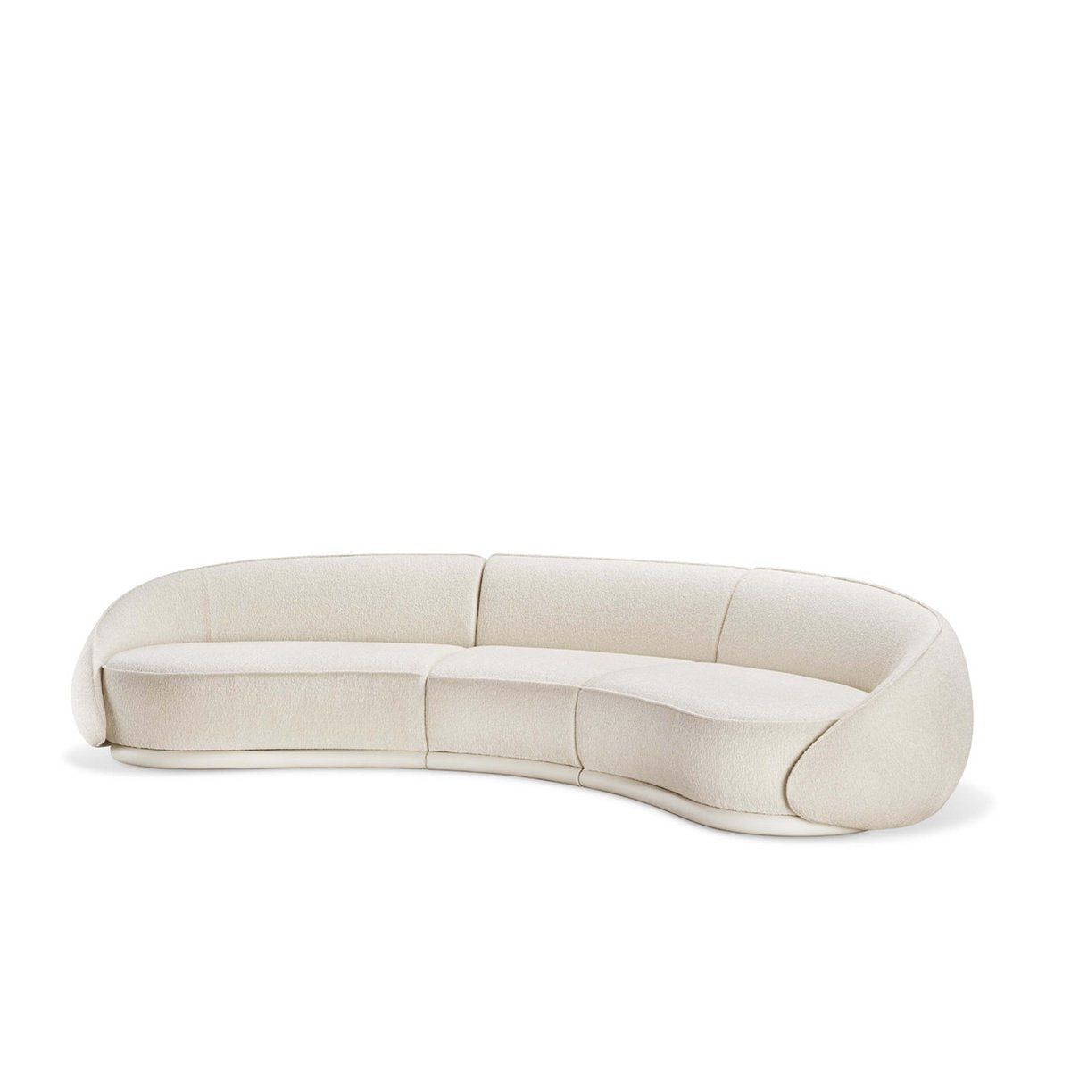 Abbracci 3-Module White Sofa by Lorenza Bozzoli