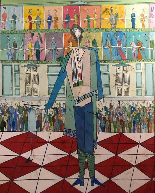 Abraham Dayan, Mozart à l'Opéra de Vienne, 2002, Oil on Canvas