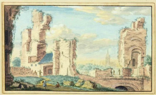 Abraham Rademaker, Ancient Ruins, Watercolor, 18th Century