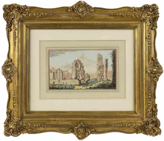 Abraham Rademaker, Ancient Ruins, Watercolor, 18th Century