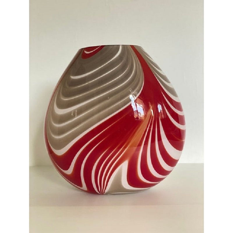 Abstarct Vase in Milky-White Murano Style Glass by Simoeng