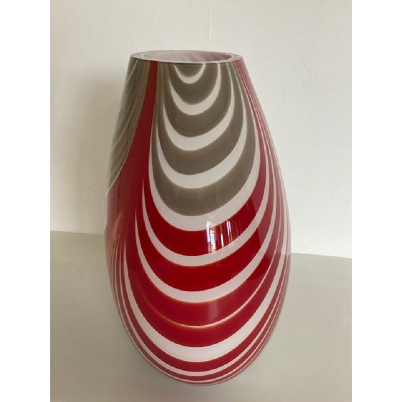 Abstarct Vase in Milky-White Murano Style Glass by Simoeng