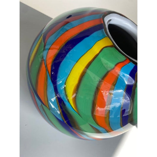 Abstarct Vase with Multicolored Reeds in Murano Glass by Simoeng