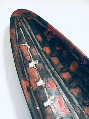 Abstract Art Ceramic Surfboard Bowl Dish from Perignem Studio, Belgium, 1960s-RQV-1807735