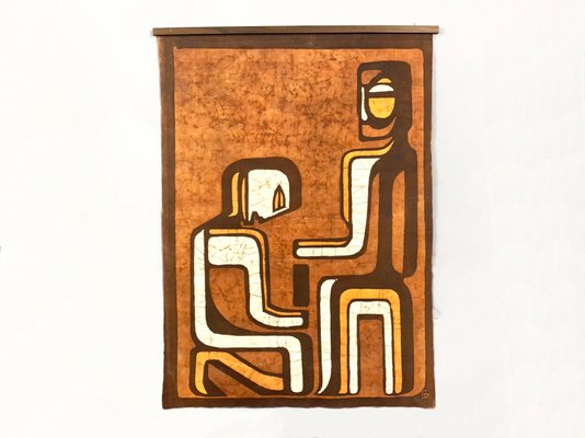 Abstract Batik Wall Hanging, 1960s-YZD-998231