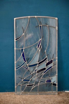 Abstract Blue and Gray Stained Glass Window-AIU-2031565