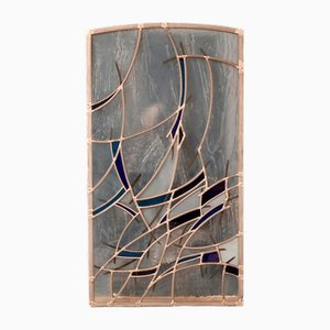 Abstract Blue and Gray Stained Glass Window-AIU-2031565