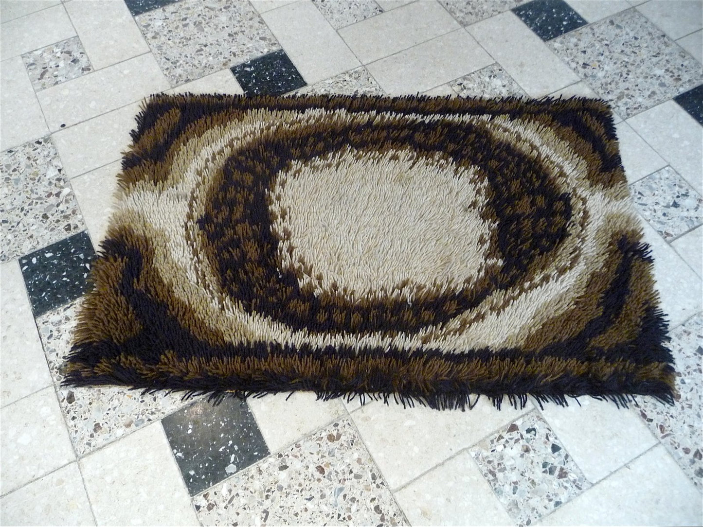 Abstract Brown Danish Rug by Ege Rya, 1960s