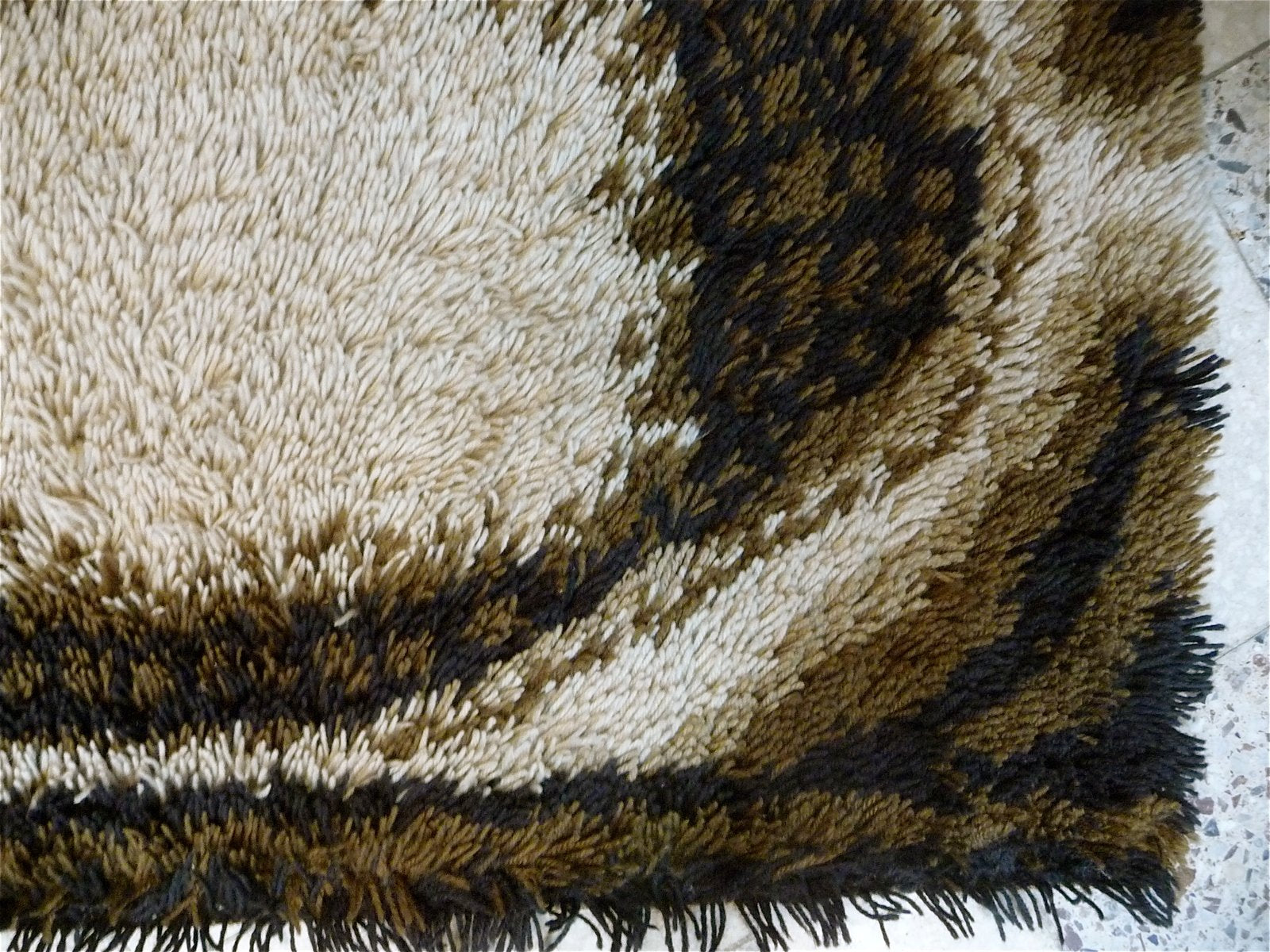 Abstract Brown Danish Rug by Ege Rya, 1960s