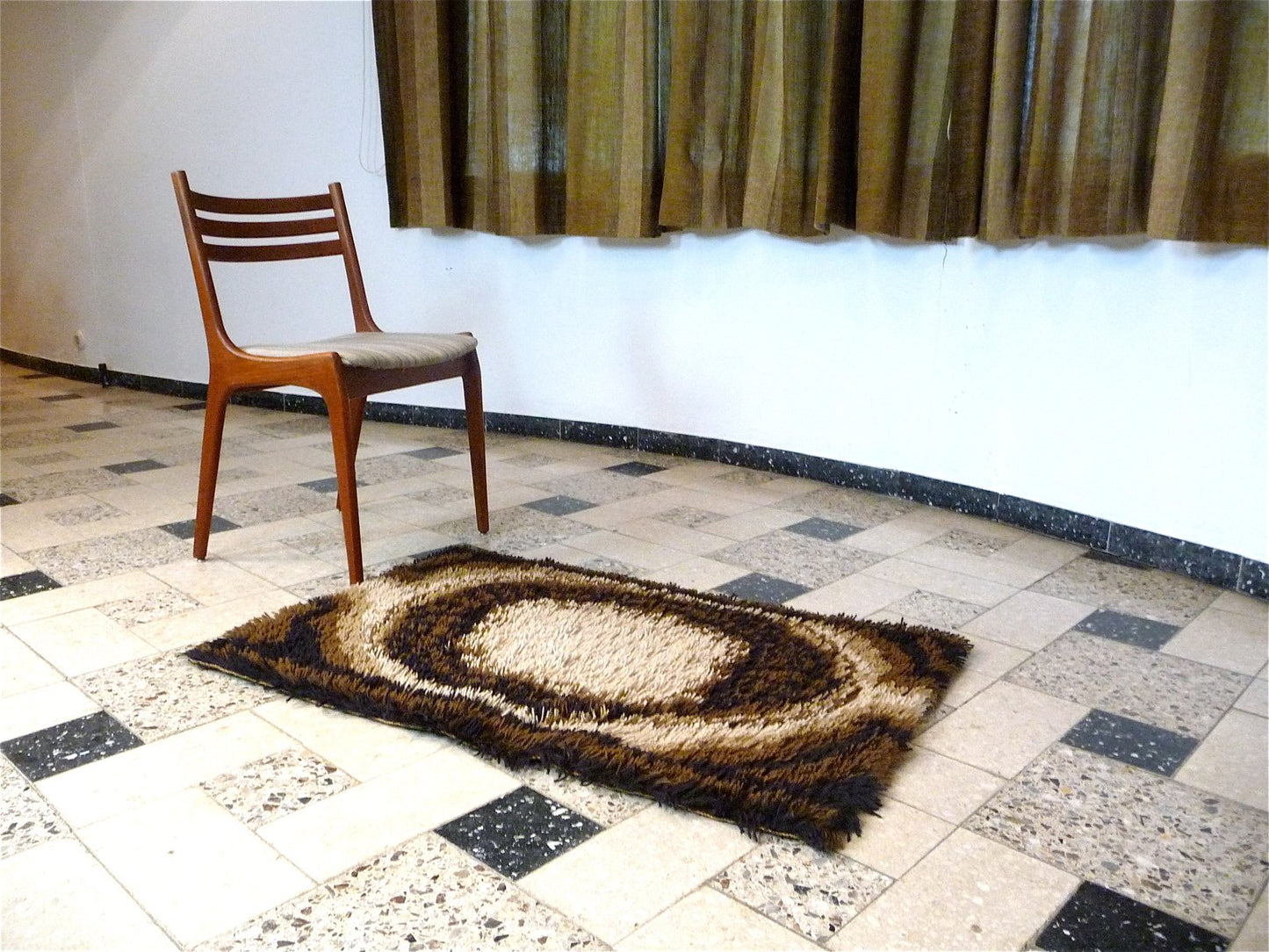 Abstract Brown Danish Rug by Ege Rya, 1960s