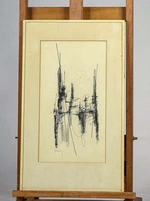 Abstract Composition, 1960s, China Ink on Paper, Framed-RAQ-1134411