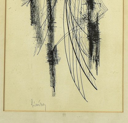 Abstract Composition, 1960s, China Ink on Paper, Framed-RAQ-1134409