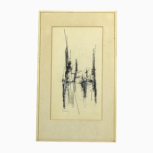 Abstract Composition, 1960s, China Ink on Paper, Framed-RAQ-1134411