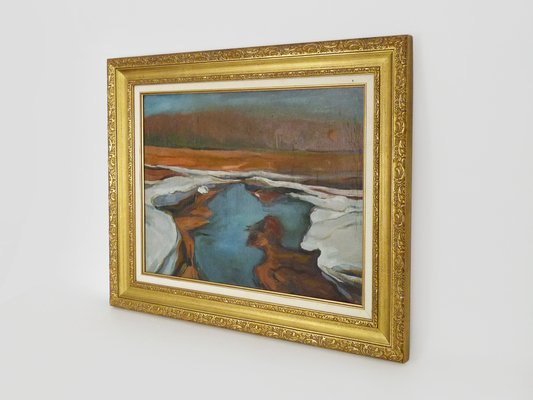 Abstract Composition, 1970s, Oil on Canvas, Framed-MZP-1815465