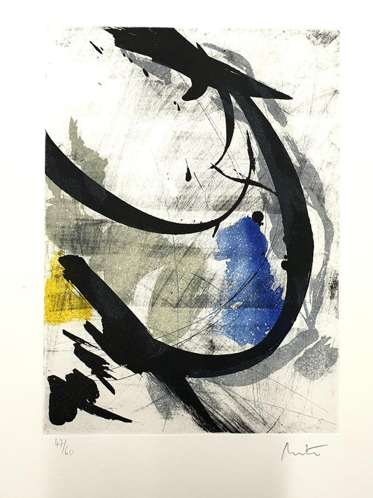 Abstract Composition -Etching by Jean Miotte, 1994