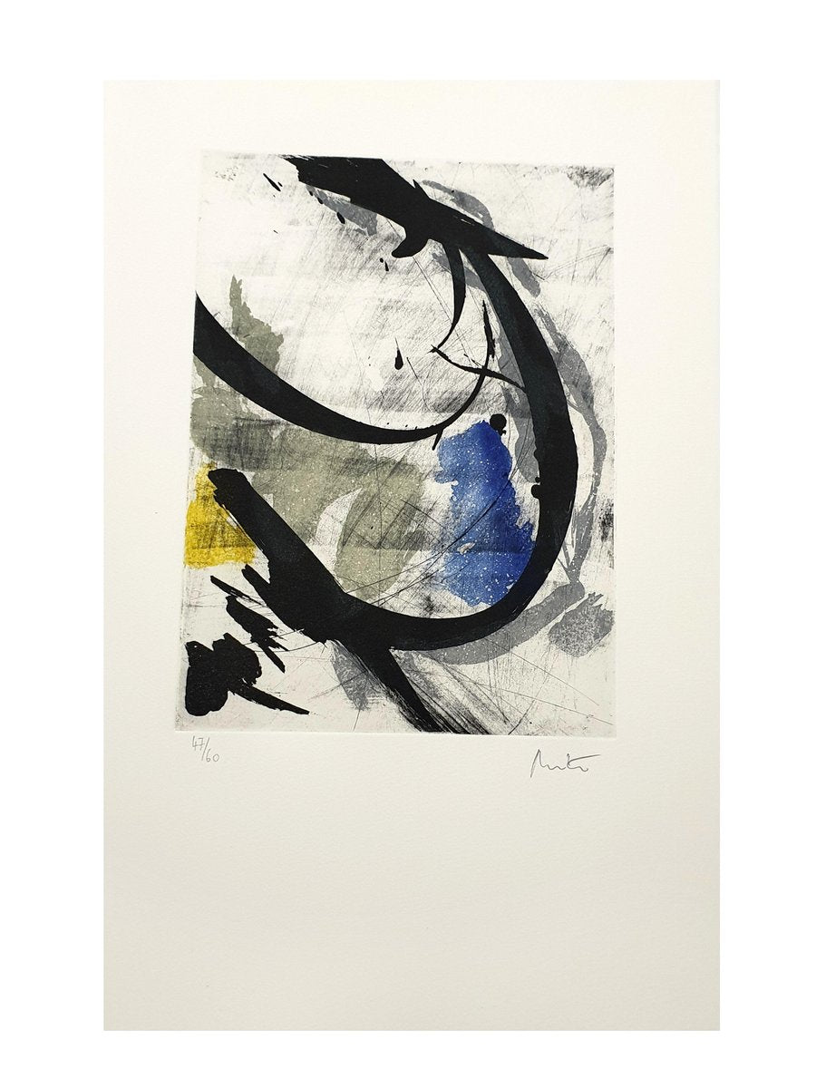 Abstract Composition -Etching by Jean Miotte, 1994