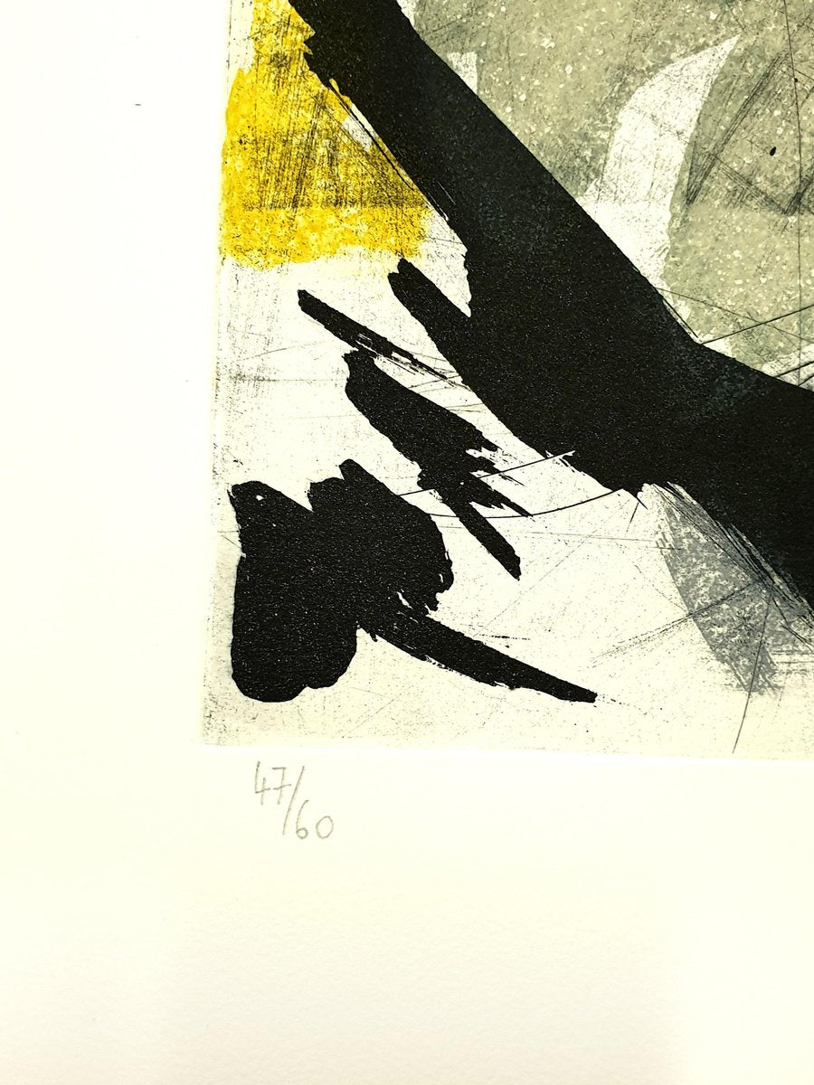 Abstract Composition -Etching by Jean Miotte, 1994