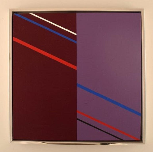 Abstract Composition Oil on Canvas by Lennart Kärrabo, Sweden, 1982