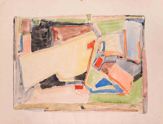 Abstract Composition, Original Drawing, Mid 20th-Century