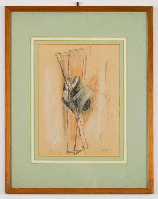 Abstract Composition - Original Pastel Drawing by Claudio Palmieri - 1989 1989