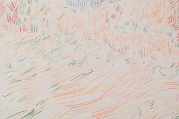 Abstract Expressionist Landscape Drawing, 1968, Crayon on Paper-AOI-1350945