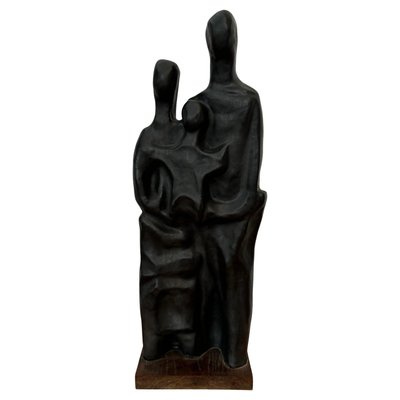 Abstract Family Sculpture in Black Glaze attributed to Elie Van Damme, Belgium, 1960s-KL-2028629