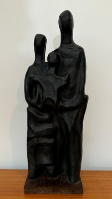 Abstract Family Sculpture in Black Glaze attributed to Elie Van Damme, Belgium, 1960s-KL-2028629