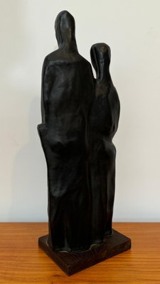 Abstract Family Sculpture in Black Glaze attributed to Elie Van Damme, Belgium, 1960s-KL-2028629