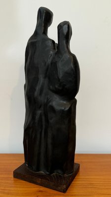 Abstract Family Sculpture in Black Glaze attributed to Elie Van Damme, Belgium, 1960s-KL-2028629