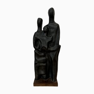 Abstract Family Sculpture in Black Glaze attributed to Elie Van Damme, Belgium, 1960s-KL-2028629