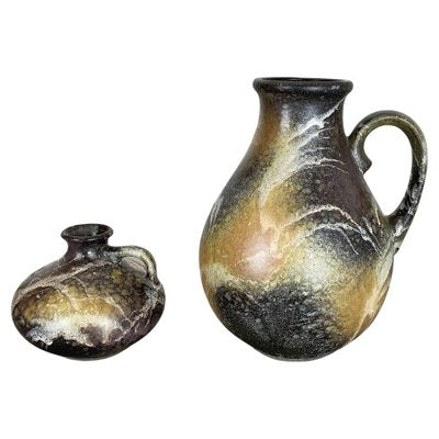 Abstract Fat Lava Pottery Vases from Ruscha, Germany, 1960s, Set of 2-QZ-1260426