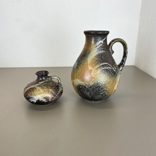 Abstract Fat Lava Pottery Vases from Ruscha, Germany, 1960s, Set of 2