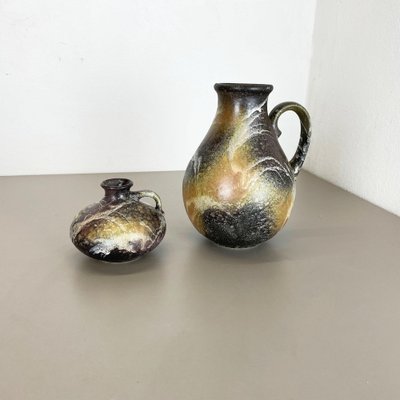 Abstract Fat Lava Pottery Vases from Ruscha, Germany, 1960s, Set of 2-QZ-1260426