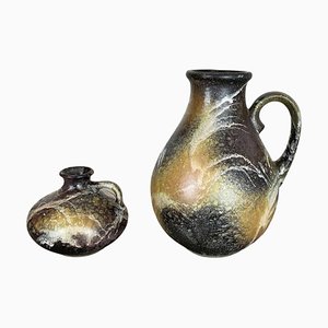 Abstract Fat Lava Pottery Vases from Ruscha, Germany, 1960s, Set of 2-QZ-1260426