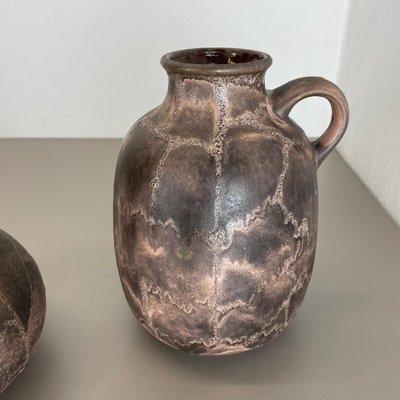 Abstract German Fat Lava Pottery Vases by Ruscha, 1960s, Set of 2