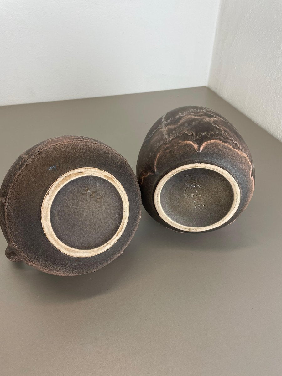 Abstract German Fat Lava Pottery Vases by Ruscha, 1960s, Set of 2