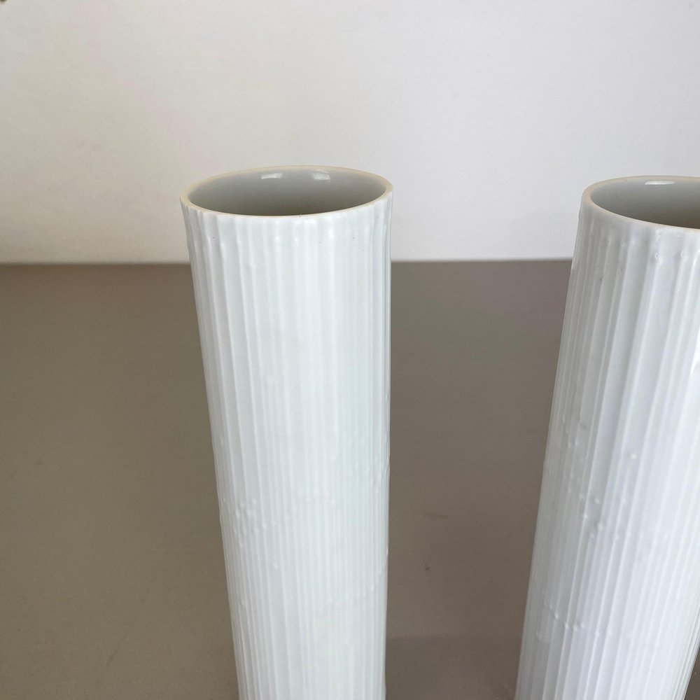 Abstract German Op Art Vase by Tapio Wirkkala for Rosenthal, 1980s, Set of 2