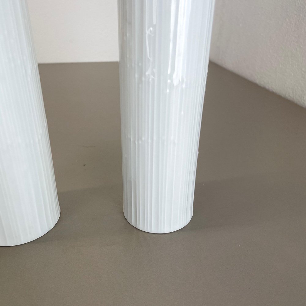 Abstract German Op Art Vase by Tapio Wirkkala for Rosenthal, 1980s, Set of 2