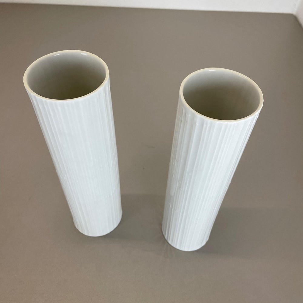 Abstract German Op Art Vase by Tapio Wirkkala for Rosenthal, 1980s, Set of 2