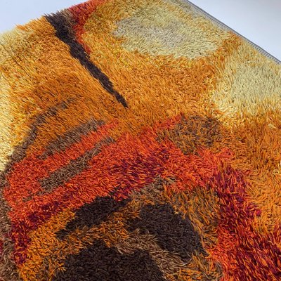 Abstract High Pile Rya Rug, Sweden, 1960s-QZ-1089662