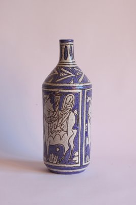 Abstract Horse Riders Ceramic Bottle from Fratelli Fianciullacci, Italy, 1950s-PLT-1148431