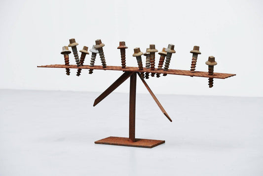 Abstract Modern Screws Sculpture by Theo Niermeijer, 1970