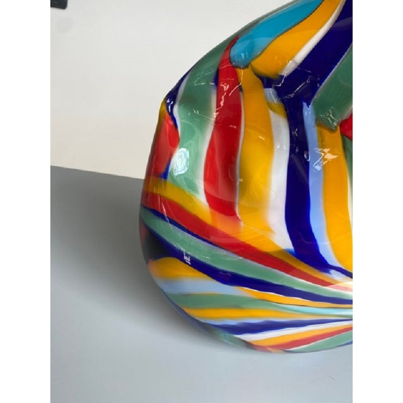 Abstract Oval Vase in Murano Glass by Simoeng