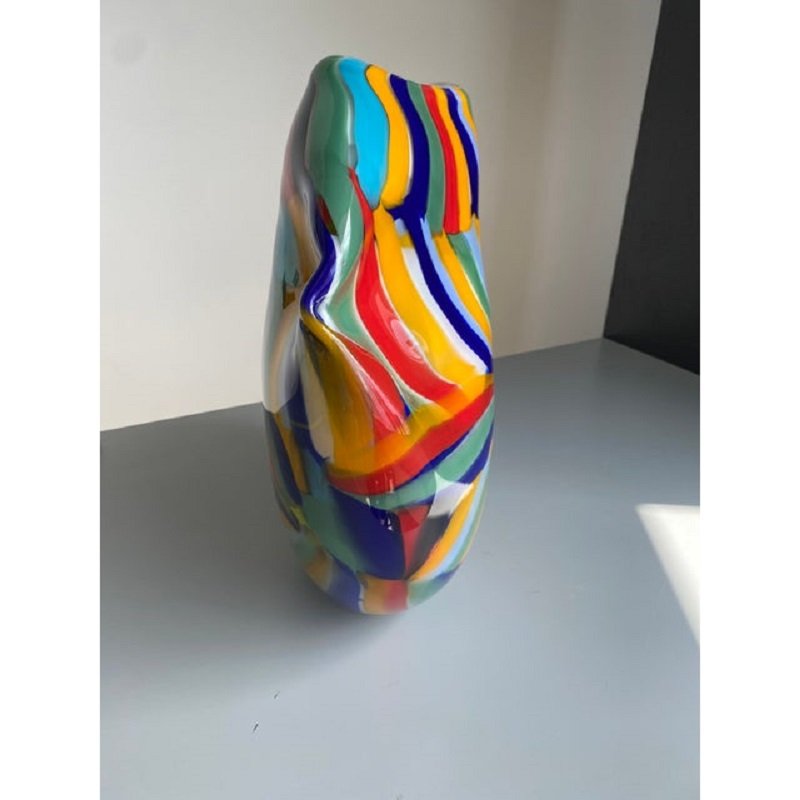 Abstract Oval Vase in Murano Glass by Simoeng