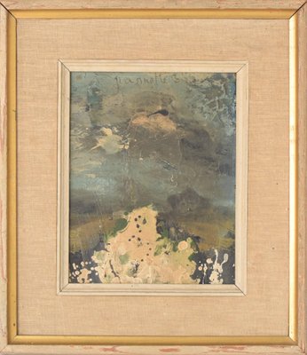 Abstract Painting, 20th-Century, Oil on Board, Framed-AOI-1106754