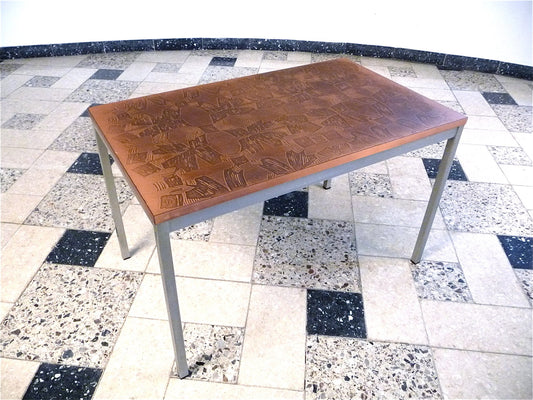 Abstract Patterned Copper Side Table from Opal Möbel, 1960s