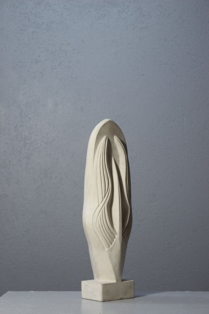 Abstract Plaster Sculpture by Maxime Fillon, 1970s