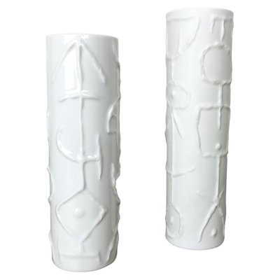 Abstract Porcelain Vases by Cuno Fischer for Rosenthal, Germany, 1980s, Set of 2-QZ-1052951