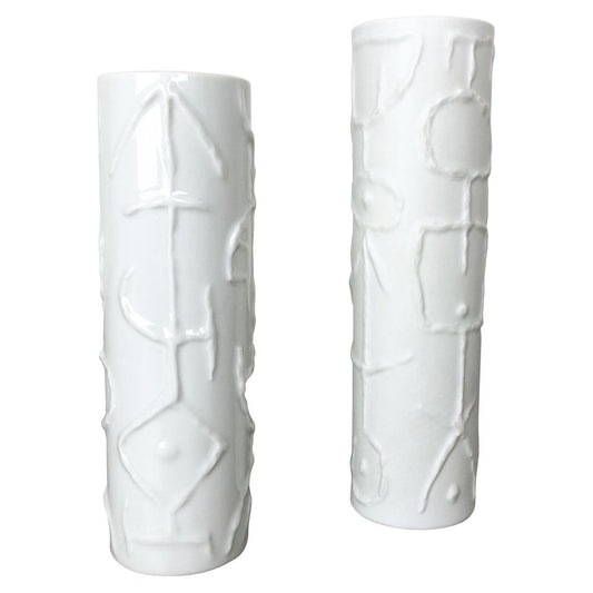 Abstract Porcelain Vases by Cuno Fischer for Rosenthal, Germany, 1980s, Set of 2