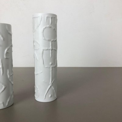 Abstract Porcelain Vases by Cuno Fischer for Rosenthal, Germany, 1980s, Set of 2-QZ-1052951